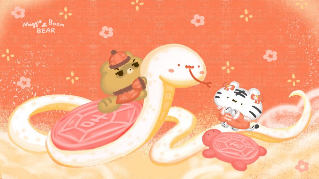 美吉熊與爆爆熊2025年1月桌布