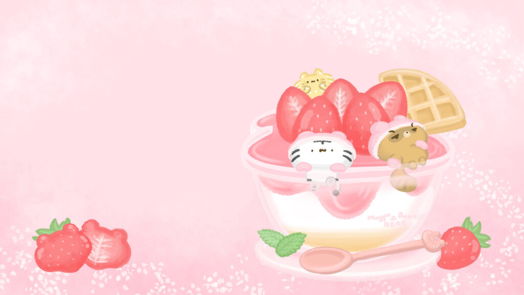 美吉熊與爆爆熊2025年2月桌布，電腦與平板版本的桌布