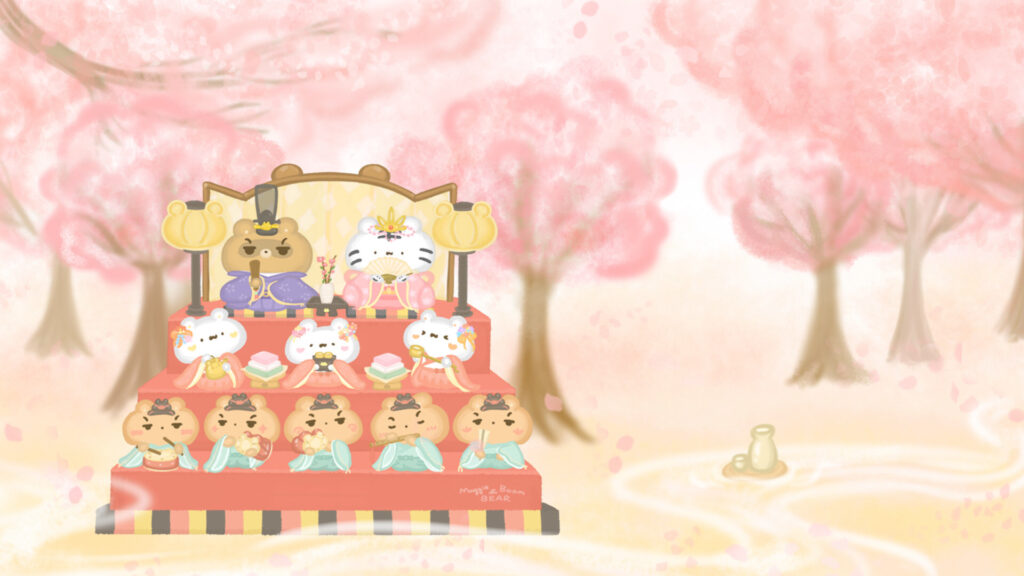 美吉熊與爆爆熊2025年3月桌布，電腦與平板版本的桌布