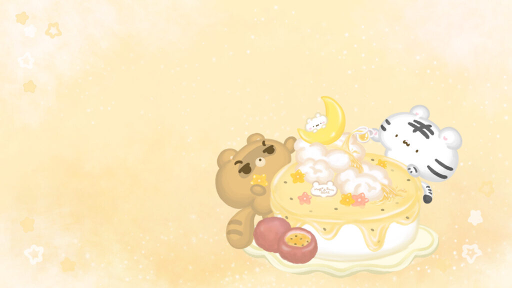 美吉熊與爆爆熊2025年5月桌布，電腦與平板版本的無日期刷淡桌布