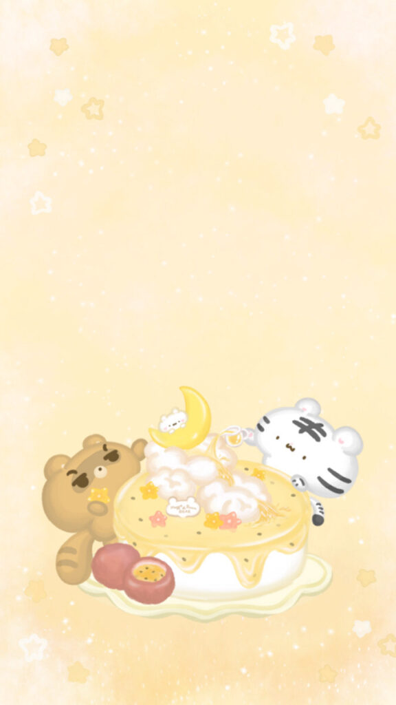 美吉熊與爆爆熊2025年5月桌布，手機版本的無日期刷淡桌布
