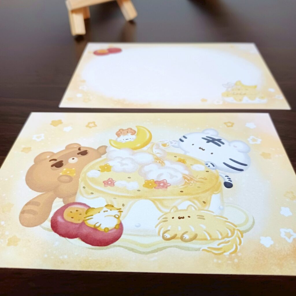 美吉熊與爆爆熊生日卡片百香慕月