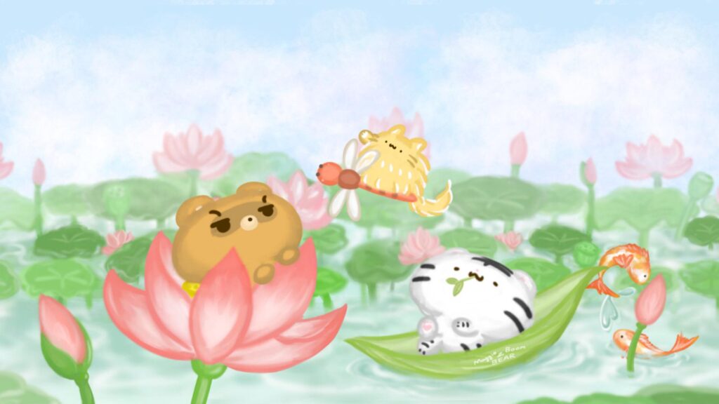 美吉熊與爆爆熊2025年7月桌布