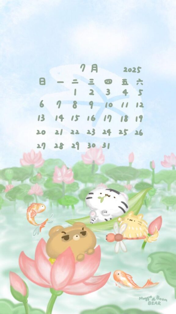 美吉熊與爆爆熊2025年7月桌布