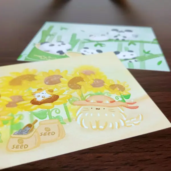 美吉熊爆爆熊四季系列明信片