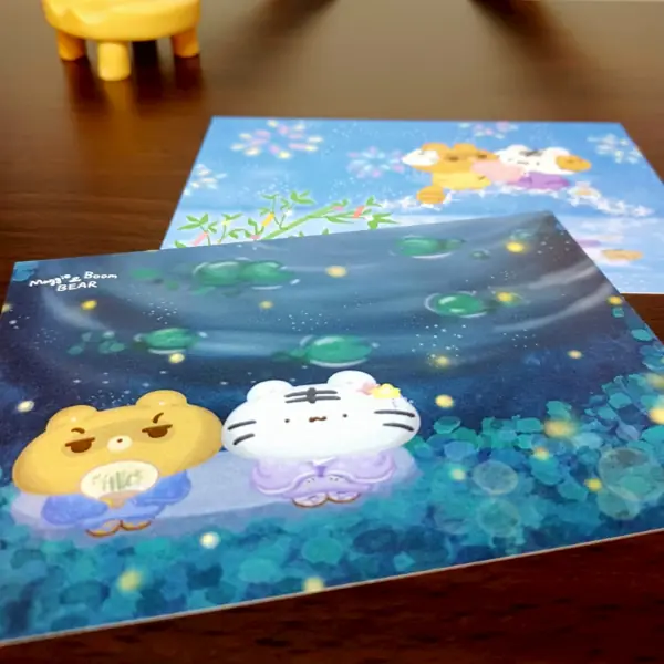 美吉熊爆爆熊四季系列明信片