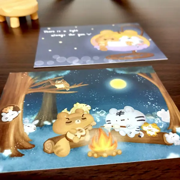 美吉熊爆爆熊四季系列明信片