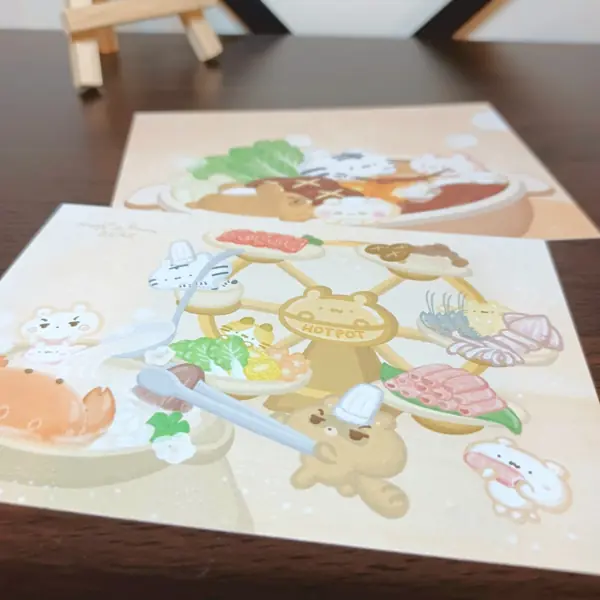 美吉熊爆爆熊美食系列明信片