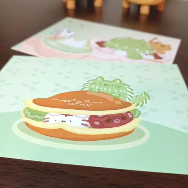 美吉熊爆爆熊美食系列明信片