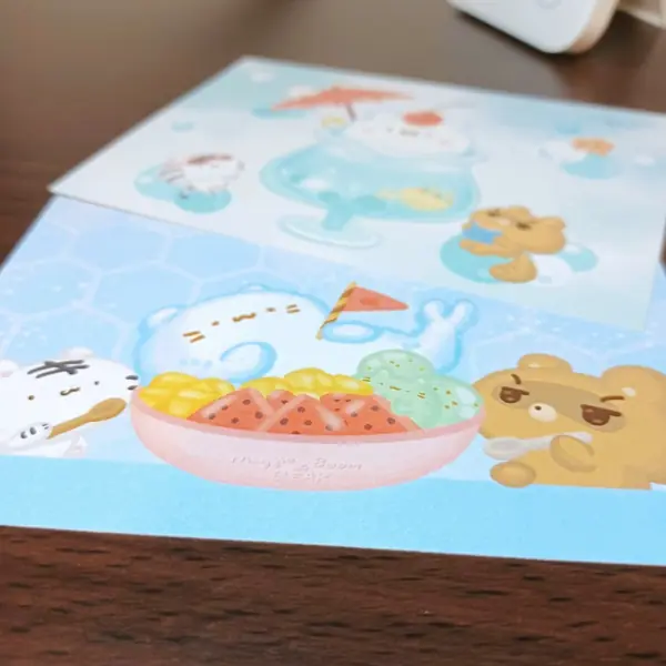 美吉熊爆爆熊美食系列明信片