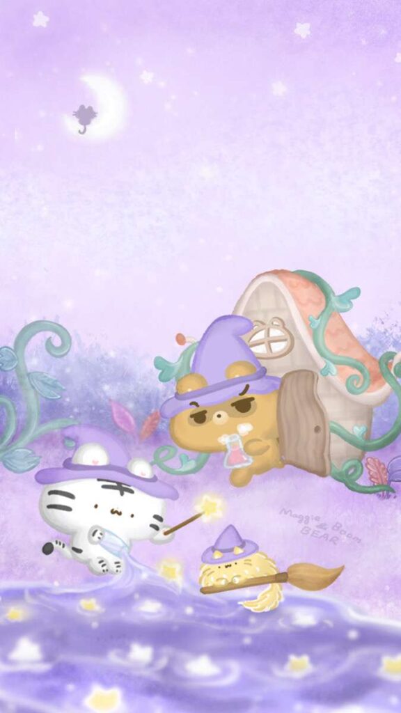 美吉熊與爆爆熊2024年10月桌布，魔法世界