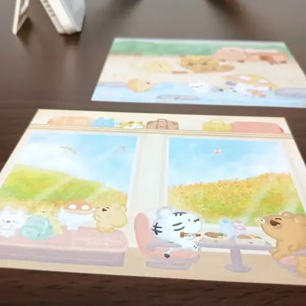 美吉熊爆爆熊四季系列明信片