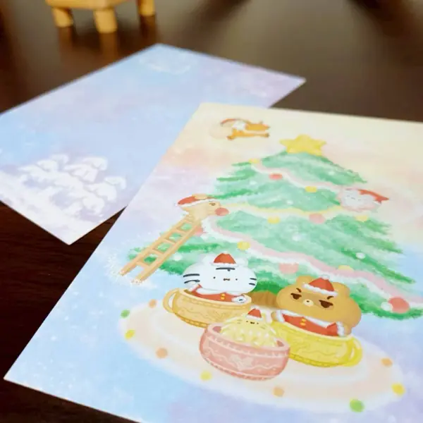 美吉熊爆爆熊聖誕系列明信片