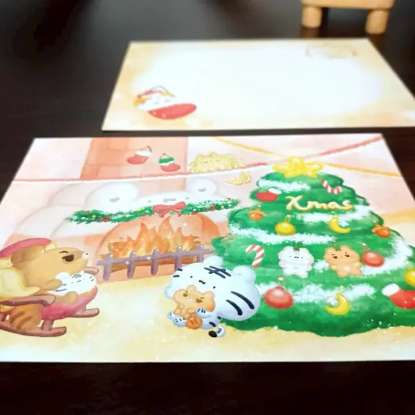 美吉熊爆爆熊聖誕系列明信片