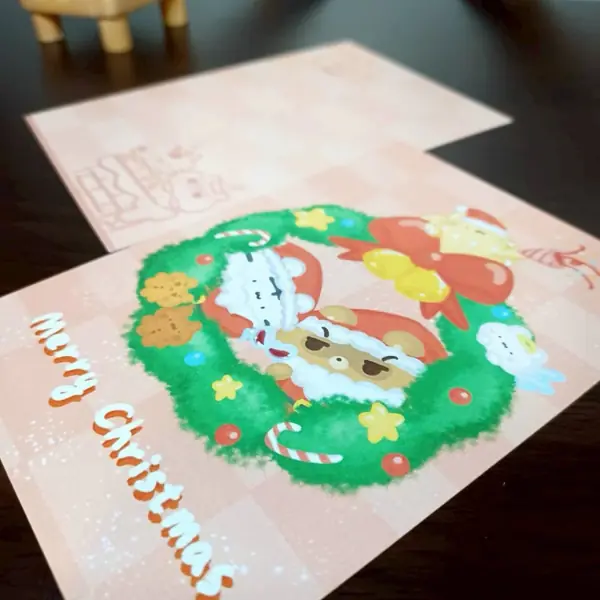 美吉熊爆爆熊聖誕系列明信片