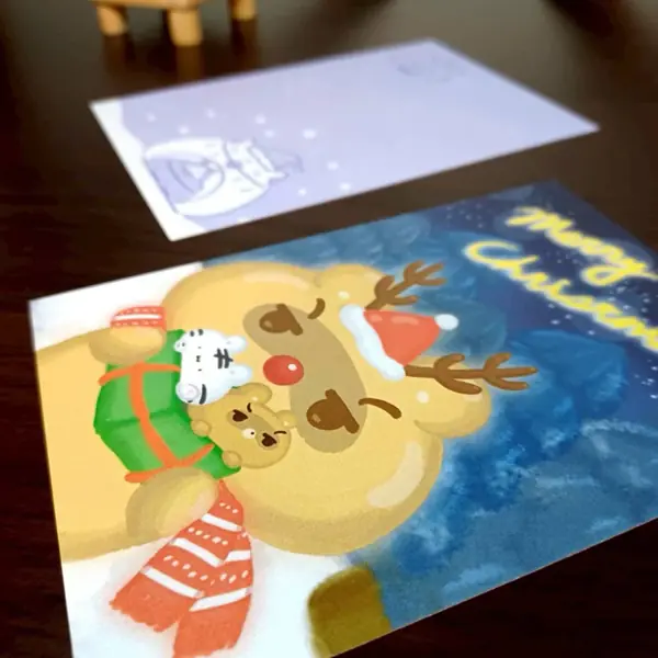 美吉熊爆爆熊聖誕系列明信片