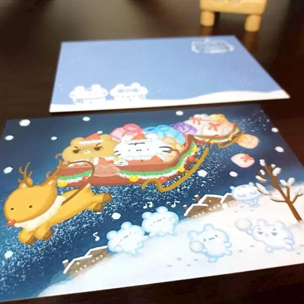 美吉熊爆爆熊聖誕系列明信片