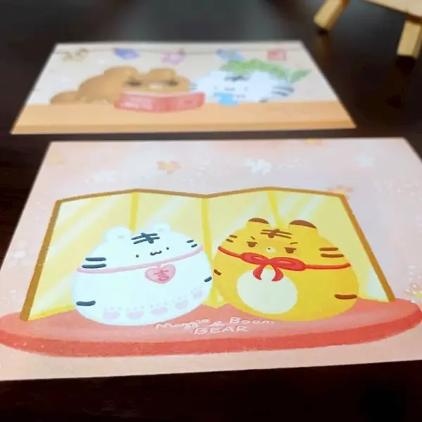 美吉熊爆爆熊四季系列明信片